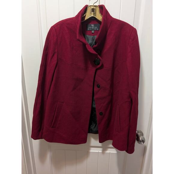 COLLECTION BY GALLERY Red Women's M Lined Peacoat Coat Jacket 100% Wool - Picture 2 of 10
